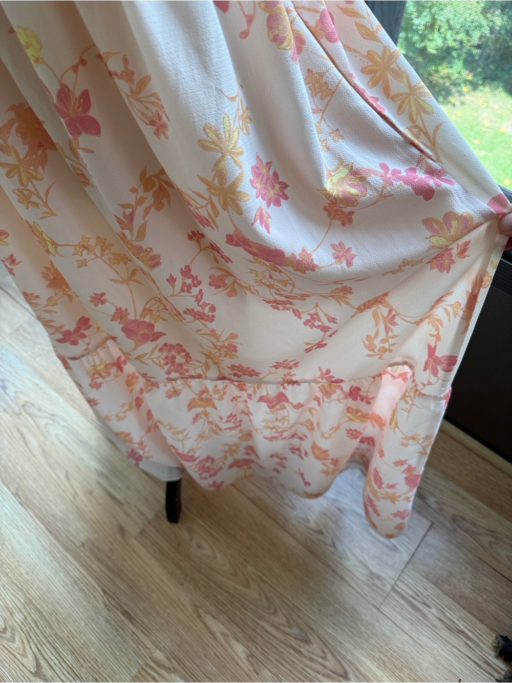 FRENCH CONNECTION BOHO MAXI PEACH FLORAL DRESS - Picture 7 of 13